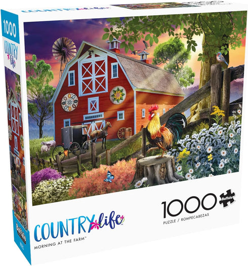 Buffalo Games Country Life - Morning at The Farm - 1000 Piece Jigsaw Puzzle for Adults