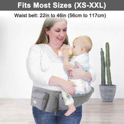 Baby Hip Carrier, Baby Carrier with Adjustable Waistband & Breathable Mesh, Ergonomic Carrier with Non-Slip Hip Seat