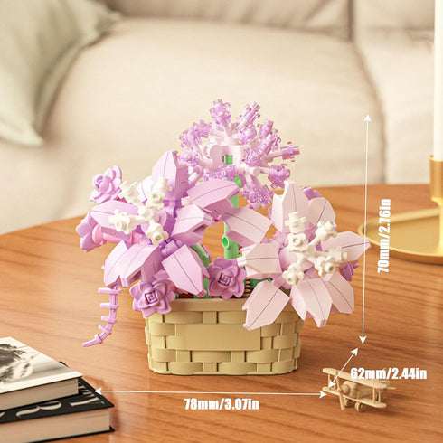 Vilbocr Set,Flower 6+ 201Pcs) Mini Flowers Building Block Blocks Toys,Plants and Succulent Toys,Building Block