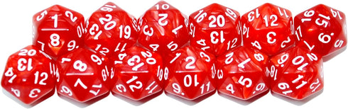 12-Pack 20 D20 SmartDealsPro Sided Dice Pearl Large Polyhedral Spin Down Dice Die with Pouch for DND RPG MTG Table Game