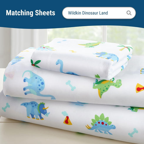 Set Wildkin Kids Cotton Toddler Comforter Soft & Lightweight, Fits Standard Crib Mattress - Dinosaur Land
