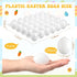 120 30 Menkxi Pcs Plastic Easter Eggs with Clear Cartons for Crafts DIY Fake Paintable for Kids Adults Easter Gift