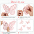 3D 3 4 48Pcs) Pink Butterfly Wall Decor Sizes Styles Butterfly Party Decorations Cake Decorations Removable Stickers