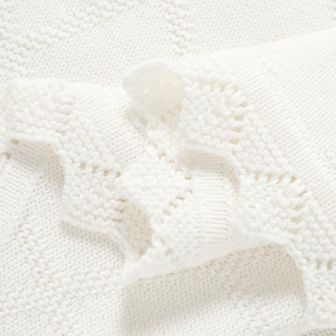 100% Hadetoto Knit Baby Blankets for Girls Boys, Cotton Crib Blanket for Baby Infant Toddler, Super Soft