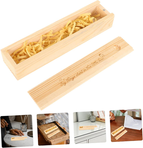 Pregnancy Test Keepsake Box Wooden Storage Case for Announcement First Positive Test Memory Unique for Parents