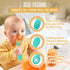 4pc Silicone Self Feeding Baby Utensils Set, 3 Baby Spoons and 1 Baby Fork, BPA Free, Dishwasher Safe (Blue/Green)