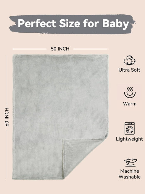 50x60 Inches TILLYOU Toddler Fleece Blanket Soft and Warm Baby Blankets for Boys and Girls Blanket for Baby Infant