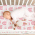 4 Pack, Cozy 32"x16"(Love) Gllquen Baby Bassinet Sheets Breathable Fitted Mattress Sheet, Elastic Travel Crib