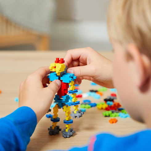 Set, 3D 250 PLUS PLUS Learn to Build Interlocking Mini Building Blocks, Puzzle Construction Stem Toy for Kids - Robots