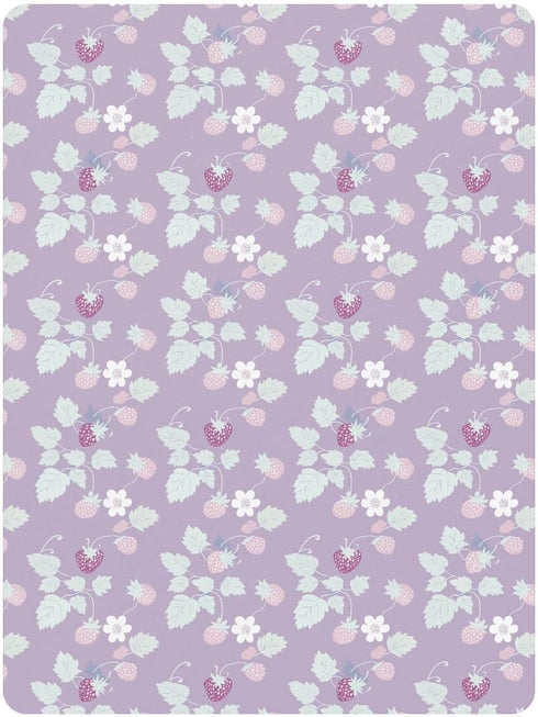 miaozhen 1 Pack 52x28 Cotton Baby Crib Sheets Comfy Breathable Slow Style Strawberry Lavender Crib Mattress Sheet