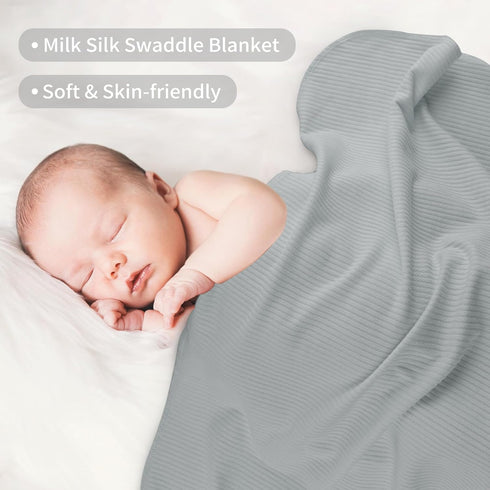 lasoftan 40 30 inches, 2 Jersey Swaddle Blanket, Ultra Soft Stretchy Receiving Blanket, Newborn Swaddle Wrap for Boys