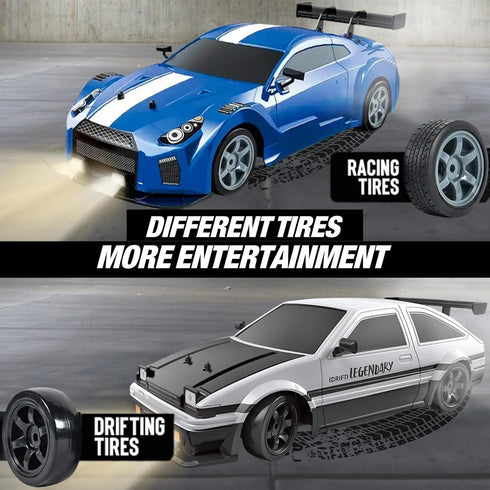 Liberty Imports RC Drift Car 1/16 2.4GHz 4WD Sport Racing Vehicle with LED Light, Batteries, Drift Tires (Red)