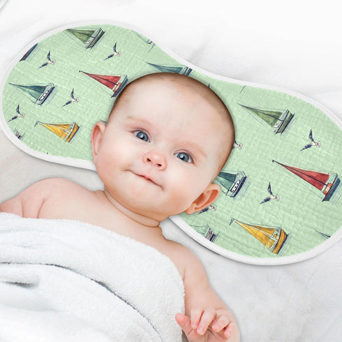 Sailboat 22"x11",1 Pack ALAZA Muslin Burp Cloths Ocean Beach Cotton Burping Cloth for Baby Boys Girls Soft Absorbent