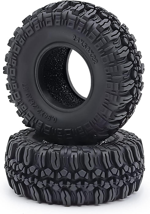 RCHUBAM 4PCS 1.0" Crawler Tires, Micro Rubber Tires for 1/18 TRX4M Axial 1/24 SCX24 Deadbolt Bronco RC Crawler Car