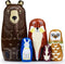 GRPSKCOS Russian Nesting Dolls, Animal Bear Matryoshka Dolls, Cute Handmade Wooden Toys Set of 5 for Kids