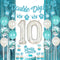 10th Birthday Decorations for Girls, Teal Blue Double Digits Party Supplies, Number 10 Foil Balloon