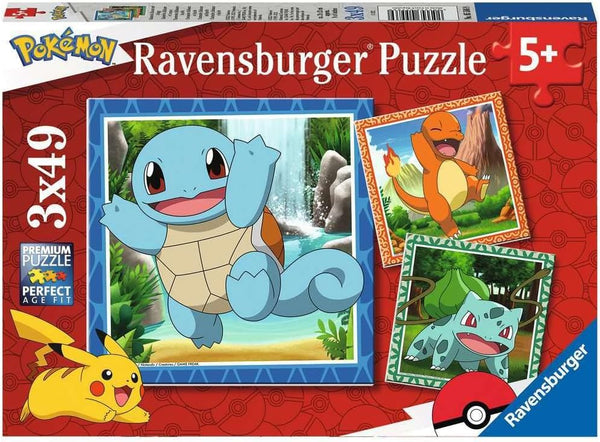 Ravensburger Classic Pokemon Jigsaw Puzzles - 3X 49 Pieces for Kids Age 5 Years and Up
