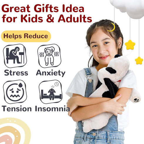 meowtastic Black & White Dog Weighted Stuffed Animals, 22 Inch 4.5 Pounds Plush Dog Stuffed Animals