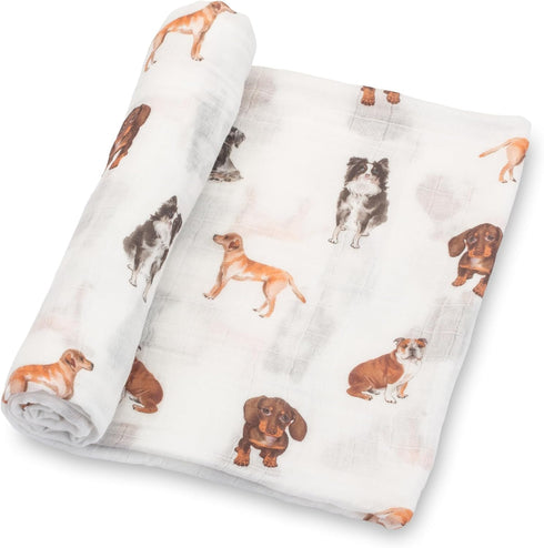 LollyBanks Swaddle Blanket, 100% Cotton Muslin Swaddle Blankets, Neutral Swaddle Blanket 47