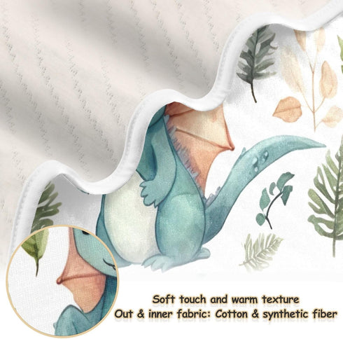 Cute Dragon Baby Blanket for Girls Boys Soft Warm Reversible Infant, Newborn, Toddler Receiving Blanket Unisex Travel Throw Blanket for Crib Stroller Nursery, 30x40 inch by FUGIDOG