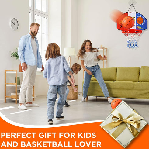 Sosation 2 Pcs Mini Basketball Hoop with 4 Basketballs, Sticky Hook, Indoor No Drilling Decompress Game for Kids