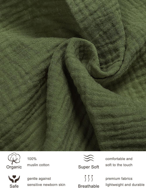28" 52" (46C-10) Olive Green Baby Crib Sheets, Soft Muslin Baby Crib Sheets for Standard Crib Mattress, x Neutral