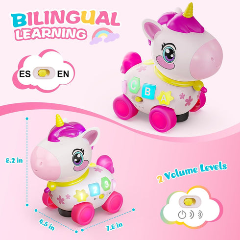 KAISASA 1 6-12-18 1st 1 7 8 9 10 12 Unicorn Toys for Year Old Girl Gifts, Musical Educational Baby Toy Month, Birthday
