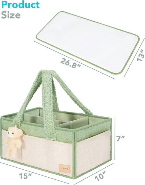 2in1 YOSING Diaper Caddy with Changing Pad, Baby Diaper Caddy Organizer with Changing Mat, Newborn Caddy for Car
