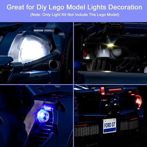 Upgraded Light Kit for Lego Technic 2022 Ford GT 42154 Car Model, Lights Decoration (Model Not Included)