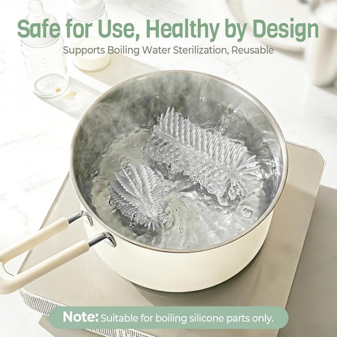 HOMCHEER 6 1 Set, Food-Grade Silicone Cleaning Brush Kit, in Cup Lid Cleaning Brush, Portable Bottle Brush Water Bottle