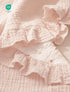 100% 40"x36"(Pink lulumoon Muslin Ruffle Baby Blanket - Soft Breathable Cotton Newborn Wrap for Stroller Travel & Car
