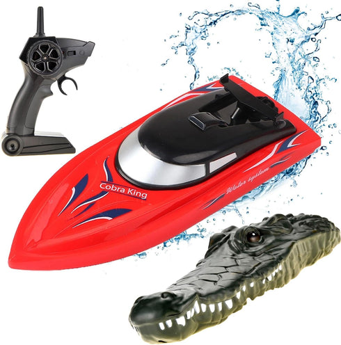 2 1 2.4Ghz PowerTRC in Remote Control Speed Boat Crocodile | RC Toy Speed Boat for Pools and Lakes | Rechargeable
