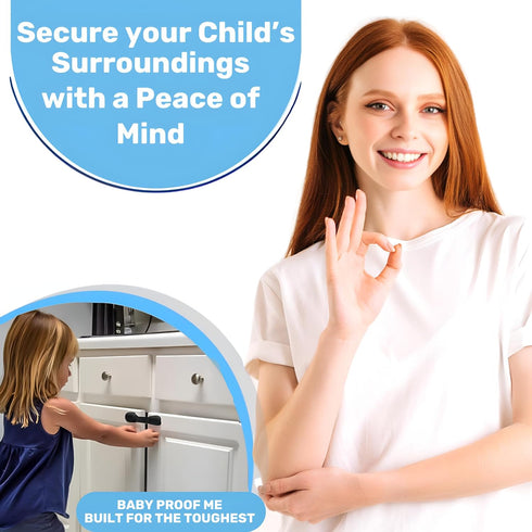 3M 24 Adhesive Child Safety Strap Locks by Baby Proof Me, Baby Latches for Cabinets, Dishwashers, Fridges, Ovens