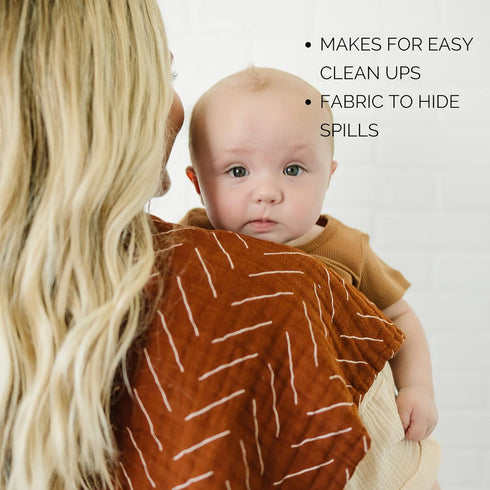 3-Pack, Set Mebie Baby Burp Cloths, Floral Print Muslin Burp Cloth for Spit Up, Drool, and More, Boho Burp Cloths