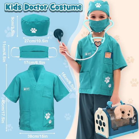 G.C 22Pcs Dog Toys Doctor Kit, Interactive Stuffed Dog Vet Kit for Pretend Play, Gifts for Kids Girls Ages 3-6+