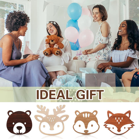 Hoteam Woodland Nursery Decor, Wooden Forest Animal Wall Decoration Woodland Baby Shower Decorations Nursery Decor