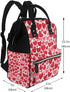 ZSUUGJ Backpack Red Heart Printed Diaper Bag Baby Bag Multi Function Baby Changing Bags For Travel