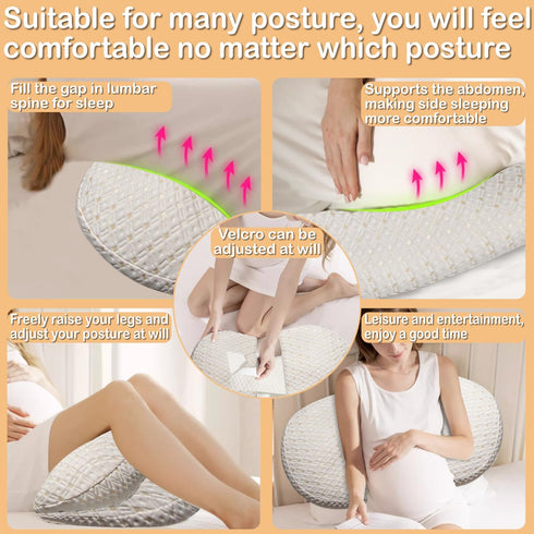 Oskeray Pregnancy Pillow for Pregnant Women, Soft Maternity Pillow with Detachable & Adjustable, Pillow with Pillow