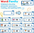 FOIFIS 30 3-8 Word Family Build Book, Read and Rhyme Flip Activity Book, Dinosaur ABC Learn to Read Phonics Flash Cards