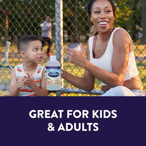 1 Pack 4 Pedialyte Electrolyte Drink, Hydration Drinks for Kids & Adults, Coconut Burst, Liter