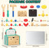 Set, Hammer 3-5, Lehoo Castle Kids Tool Wooden Mini Toddler Tool Bench with Blackboard, Robot Construction Toys
