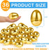 36PCS 2.36" TURNMEON Plastic Golden Easter Eggs, Fillable Empty Gold Easter Eggs Bulk for Easter Basket Stuffers