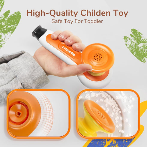 TOP BRIGHT 3-in-1 Montessori Toy for Toddler, Whistle, Ball Blowing, Floating Blow Pipe Balls for 3-5 Year Olds