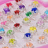 36pcs Adjustable Rhinestone Gem Rings Set for Little Girls with Heart Shape Display Case, Jewelry Rings