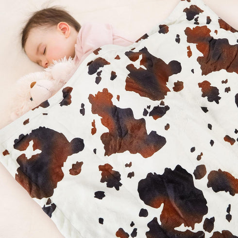 26.5 40 Inches Cow Baby Blanket for Boys Girls Soft Fleece Minky Blanket with Dotted Backing Double Layer Newborn