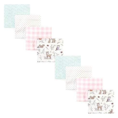 Hudson Baby Unisex Baby Cotton Flannel Receiving Blankets Bundle Set, Enchanted Forest,