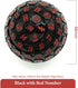 100 Sided Polyhedral D100 Game Dice, Single 48 mm Cube with Black Pouch, Black with Red Number