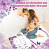 60x40 Inches), Milestone Blanket for Baby Girl (Purple with Photo Aid Frame, Saliva Towel, Erasable Writing Board, Hair
