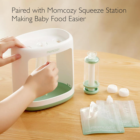 Momcozy Reusable Baby Food Pouches, BPA Free, Freezer Safe, 10 Packs, 7oz for Applesauce, Yogurt & Puree