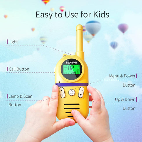 Walkie Talkies for Kids, Rechargeable 2 Way Radio with 48 Hrs Working Time, 3 Miles Range, Family Outdoor Games
